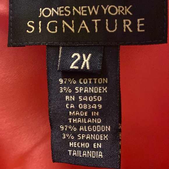 Jones New York Button Down Shirt, 2X, 97% Cotton, 3% Spandex - Picture 7 of 7